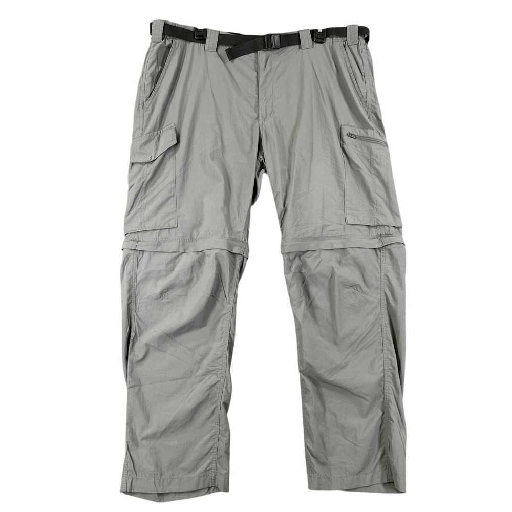 Columbia Silver Ridge Convertible Pants Mens 40x28 Gray Zip Off Hiking